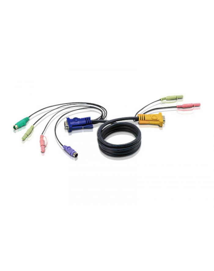 ATEN 2L-5302P Kabel HD15 - SVGA + myszPS + klawPS +  Audio 1.8m główny