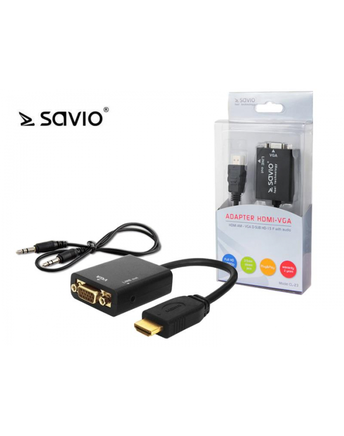 Adapter HDMI - VGA SAVIO CL-23 główny