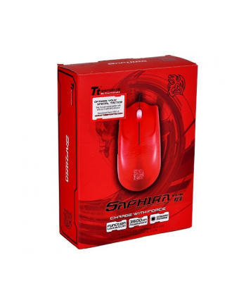 Tt eSPORTS Myszka dla graczy - Saphira Red 3500DPI Laser Rubber coating
