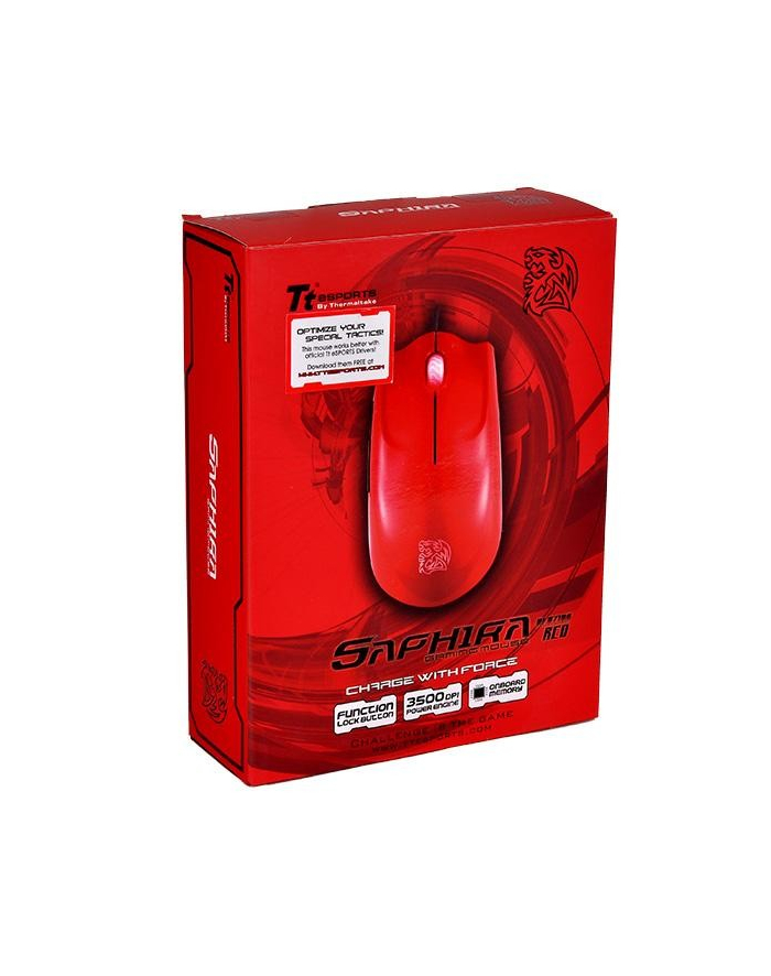 Tt eSPORTS Myszka dla graczy - Saphira Red 3500DPI Laser Rubber coating główny