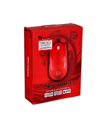 Tt eSPORTS Myszka dla graczy - Saphira Red 3500DPI Laser Rubber coating