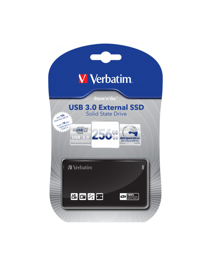 VERBATIM HDD SSD 256GB USB 3.0 external główny