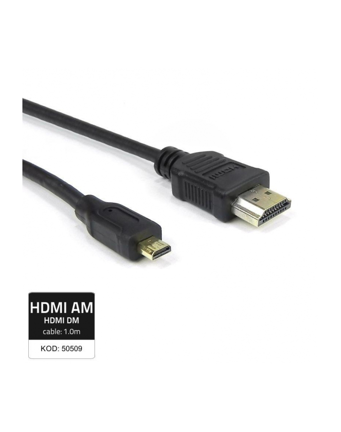 Kabel QOLTEC  HDMI A / Micro HDMI D, 1.0m główny