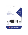 VERBATIM Flash Disk NANO 16 GB Store'n'Stay + micro USB OTG adapter USB 2.0 czarny - nr 18