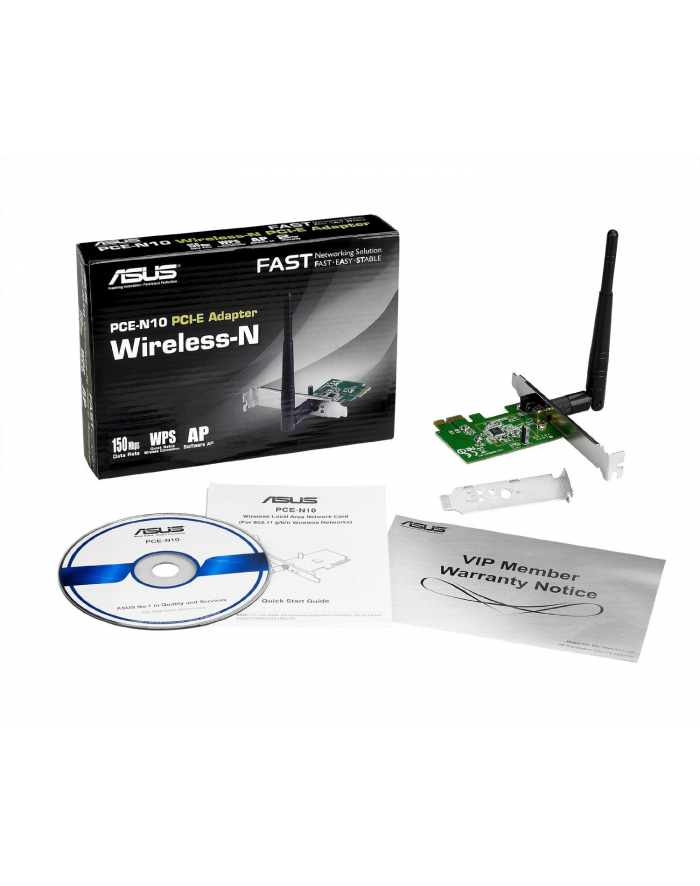 Karta sieciowa ASUS PCE-N10 Wi-Fi PCI-E N150 1xRSMA główny