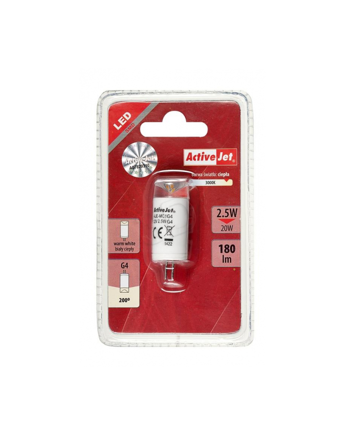 ActiveJet AJE-MC1G4 Lampa LED SMD 180lm 2 5W G4 barwa biała ciepła główny