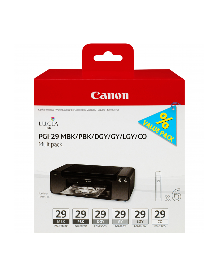 Canon PGI29 MBK/PBK/DGY/GY/LGY/CO Multi Pack główny