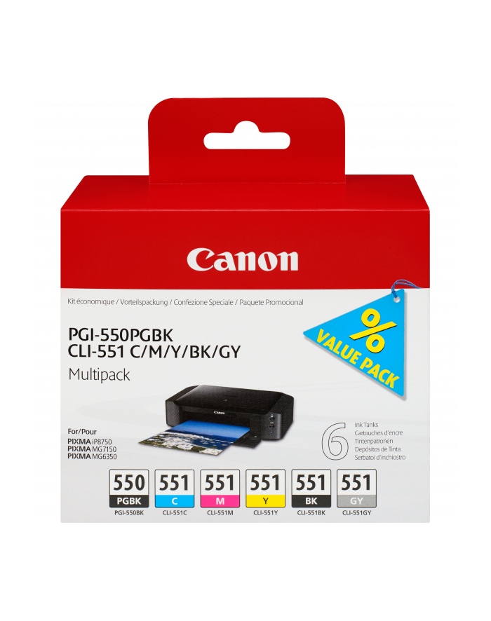 Canon PGI-550/CLI-551 PGBK/C/M/Y/BK/GY Multi Pack główny