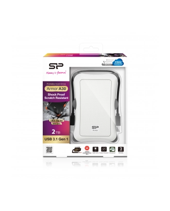 Silicon Power ARMOR A30 2TB USB 3.0 WHITE / PANCERNY / wstrząsoodporny