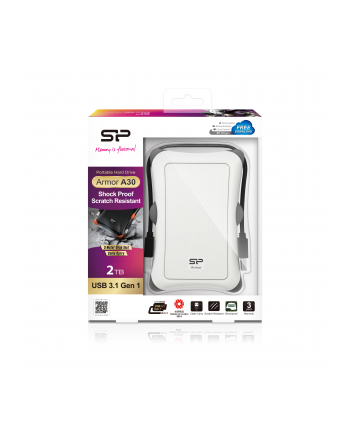 Silicon Power ARMOR A30 2TB USB 3.0 WHITE / PANCERNY / wstrząsoodporny