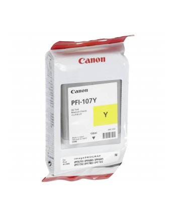 Tusz Canon PFI107Y żółty  | 130ml |  iPF68X, 78X