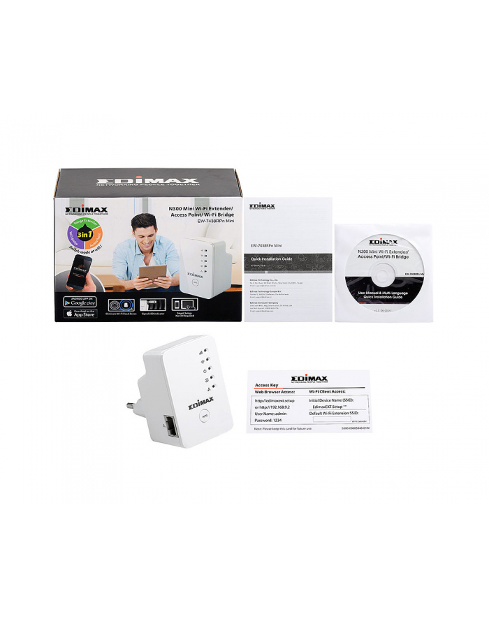 Edimax Technology Edimax N300 Universal WiFi Extender/Repeater MINI główny