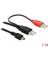 KABEL USB AM MINI USB 2.0 -> 2XAM-AF 1.5M DELOCK - nr 11
