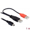 KABEL USB AM MINI USB 2.0 -> 2XAM-AF 1.5M DELOCK - nr 13