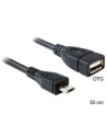 KABEL USB MICRO BM->AF USB 2.0 15CM OTG 50CM DELOCK - nr 1