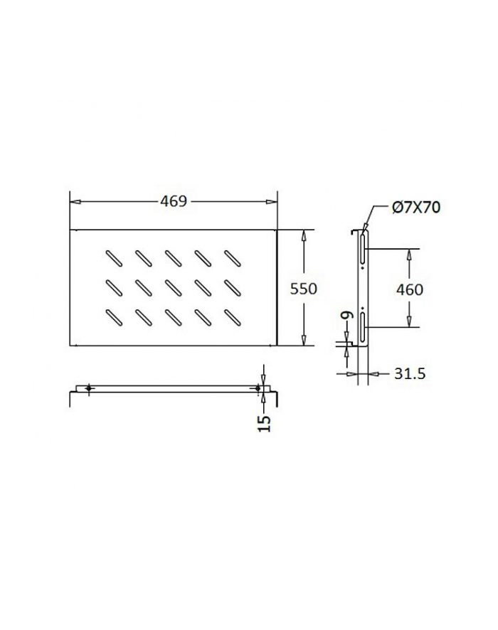 Linkbasic półka stała do szaf rack 19'' o głębokości 800mm, szara (do 100kg) główny
