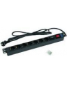 Triton Listwa zasilająca/przeciwprzepięciowa 19  RAB-PD-X12-A1 (7 gniazd w standardzie DIN  max. 16 A  przewód 3 x 1 5 mm o długości 2 m  wtyk DIN49441 16 A  kolor czarny RAL 9005   podświetlany wyłącznik główny z plastikową osłoną   ochrona przeciwp - nr 10