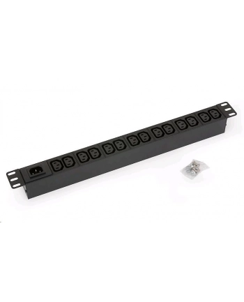 Triton Listwa zasilająca 19  RAB-PD-X10-A1 (14 gniazd w standardzie IEC320  max. 10 A  bez przewodu wytk C14  kolor czarny RAL 9005  wskaźnik zasilania LED)