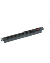 Triton Listwa zasilająca/przeciwprzepięciowa 19  RAB-PD-X12-A1 (7 gniazd w standardzie DIN  max. 16 A  przewód 3 x 1 5 mm o długości 2 m  wtyk DIN49441 16 A  kolor czarny RAL 9005   podświetlany wyłącznik główny z plastikową osłoną   ochrona przeciwp - nr 8