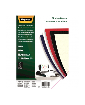 Fellowes Okładki skóropodobne DELTA A3 czarna - FSC, 100 szt.