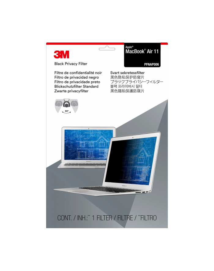 3M Filtr pryw. czarny MacBook Air 11'' PFMA11  |xxx,x x xxx,xmm  | główny