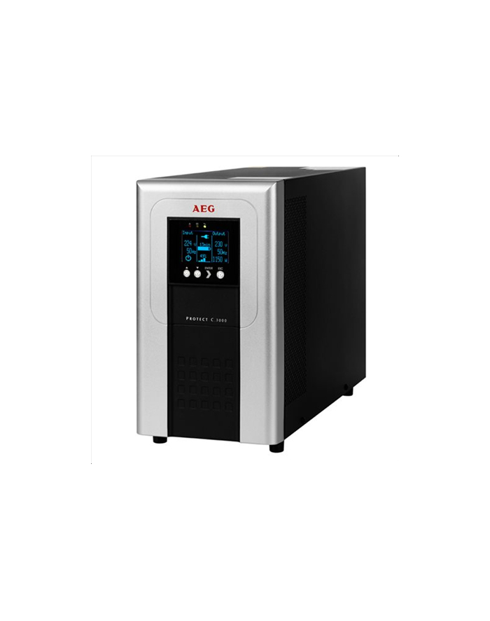 AEG UPS Protect C. 3000, 3000VA/ 2400W/ Online, Double-Conversion/ LCD Display/ 5x IEC-320/ Battery protected/ Fax, network  line protection / USB / RS232 /  Slot for Extension Cards / Automatic Voltage Regulation /  CompuWatch Software for Windows, główny