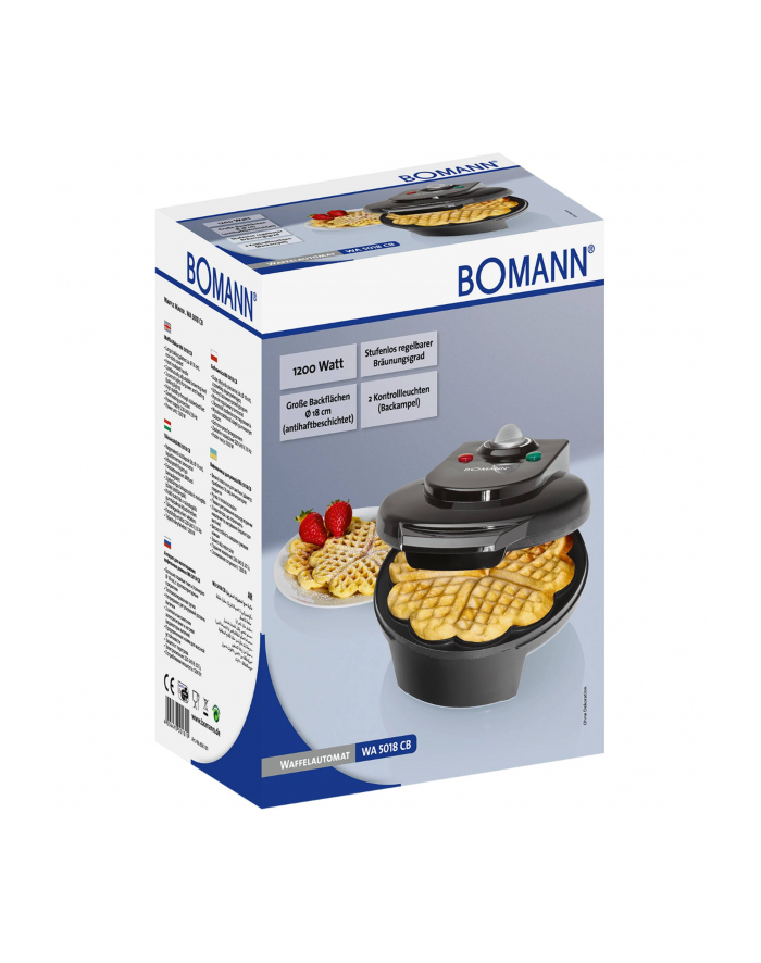 Bomann WA 5018 CB Waffle Maker, 1200 W,  Black główny