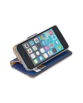 CELLY Apple IPhone 5/5s, Futerał Wally, Onda, Niebiesko-Pomarańczowy