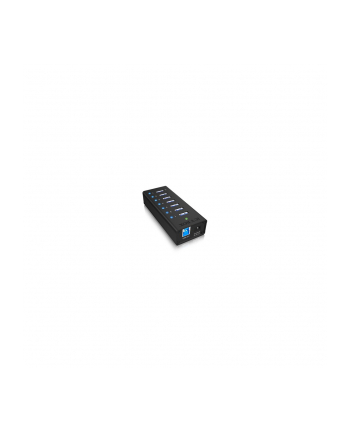 RaidSonic Icy Box 7 x Port USB 3.0 Hub z portem ładowania USB, Czarny