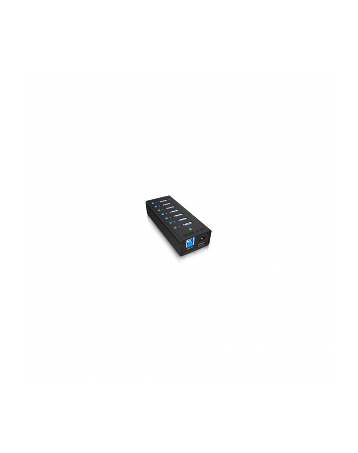 RaidSonic Icy Box 7 x Port USB 3.0 Hub z portem ładowania USB, Czarny główny