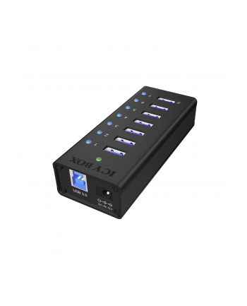 RaidSonic Icy Box 7 x Port USB 3.0 Hub z portem ładowania USB, Czarny