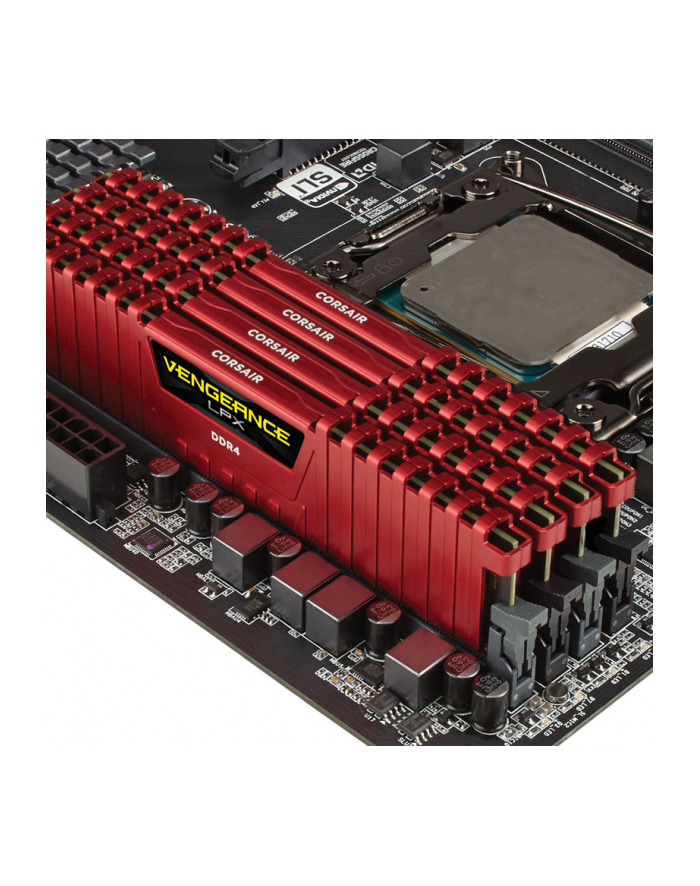 Corsair Vengeance LPX 4x8GB 2666MHz DDR4 CL16 DIMM 1.2V, Unbuffered, Czerwona główny