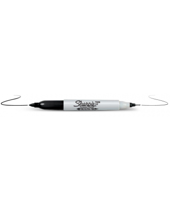 MARKER CZARNY 0,9mm / 0,5mm OKRĄGŁY DWUSTRONNY TWIN TIP SHARPIE