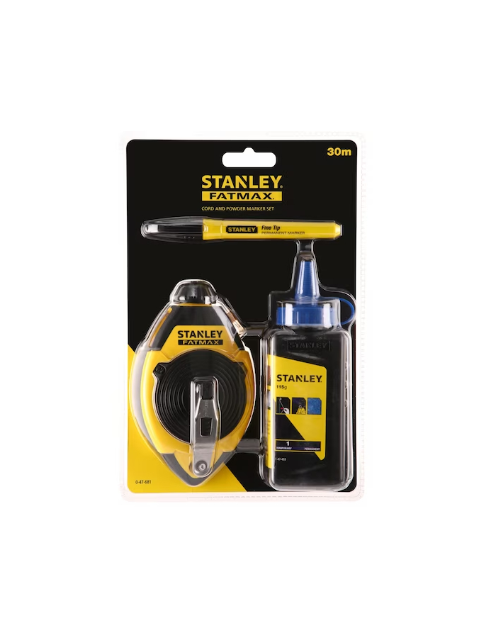 LINKA TRASERSKA 30m + KREDA 115g + POZIOMNICA SZNURKOWA FATMAX STANLEY główny