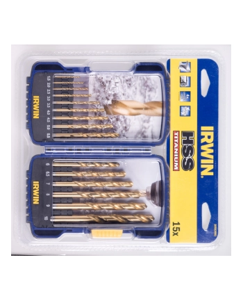 ZESTAW WIERTEŁ DO METALU 19szt. 1-10mm TYTANOWANE HSS-TIN IRWIN