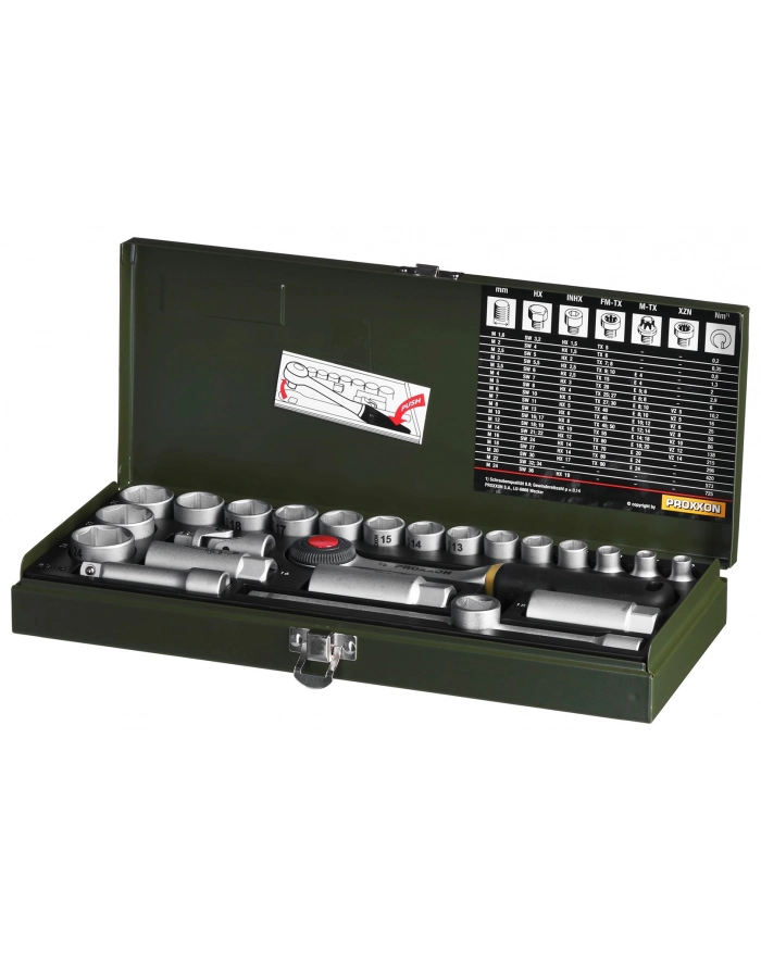 ZESTAW KLUCZY NASADOWYCH 3/8'' 23cz. PROXXON główny