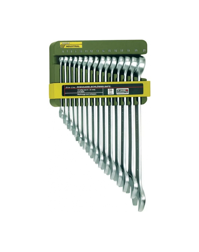 KLUCZE PŁASKO-OCZKOWE 15cz.   6-21mm SLIM-LINE PROXXON główny