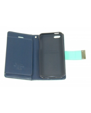 Etui skórzane Rich iPhone 6 Plus miętowo-granatowe