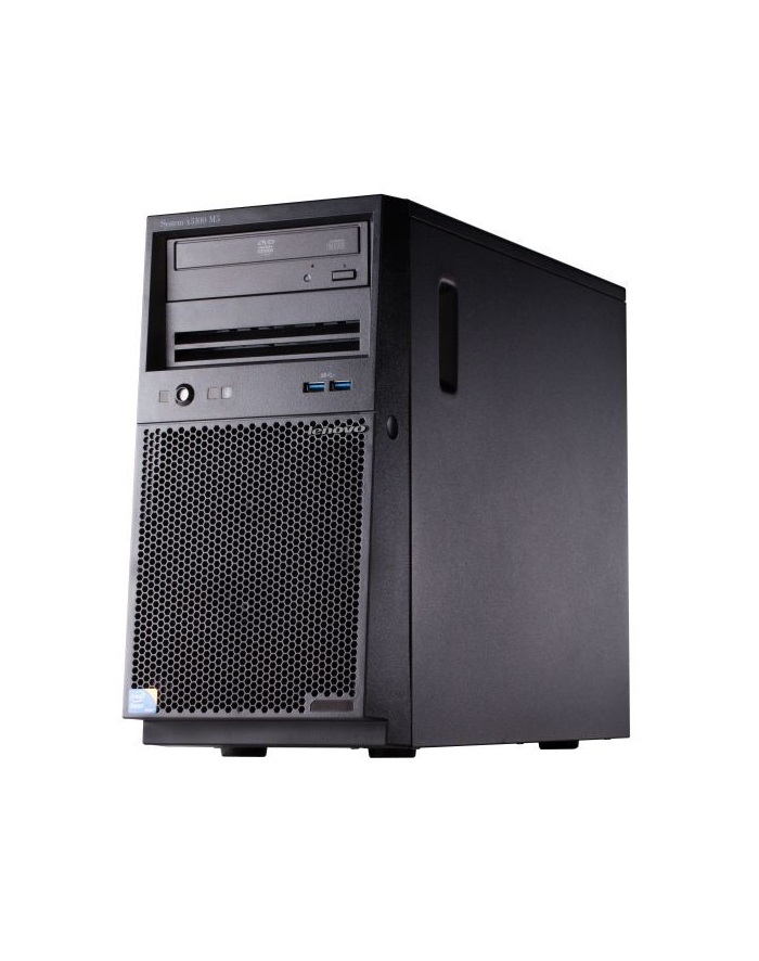 Lenovo SystemX  SERVER Express x3100 M5 Xeon 4C E3-1220v3 80W 3.1GHz RAM:1x8GB HDD:1x1TB SS 3.5in SATA SR C100 Multi-Burner 300W p/s Tower główny