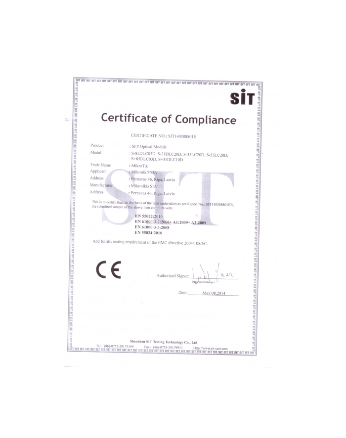 MikroTik S-31DLC20D SFP 1.25G SM 20km 1310nm LC główny