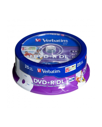 DVD+R VERBATIM DL 8.5GB 8X PRINTABLE SP 25SZT
