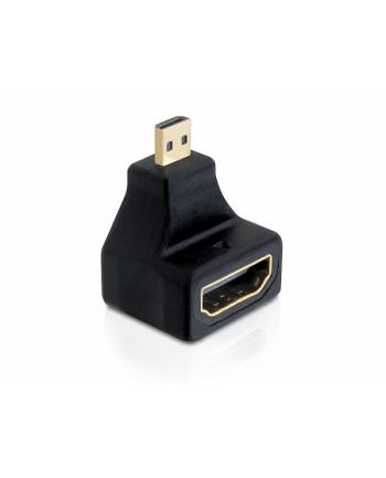 Delock adapter HDMI-D micro (M) 19pin -> HDMI (F) kątowy