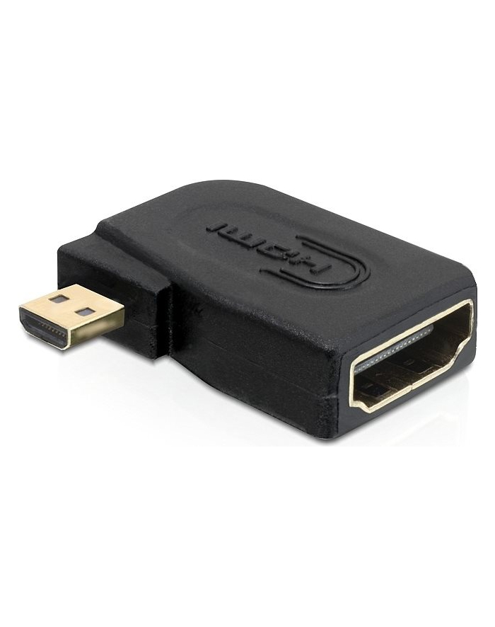 Delock Adapter HDMI-D micro (M) > HDMI (F) kątowy główny
