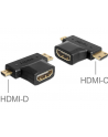 Delock Adapter HDMI (F) -> HDMI-C mini (M) + HDMI-D micro (M) - nr 12