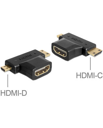 Delock Adapter HDMI (F) -> HDMI-C mini (M) + HDMI-D micro (M)