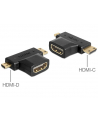 Delock Adapter HDMI (F) -> HDMI-C mini (M) + HDMI-D micro (M) - nr 2