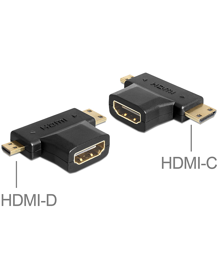 Delock Adapter HDMI (F) -> HDMI-C mini (M) + HDMI-D micro (M) główny