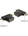 Delock Adapter HDMI (F) -> HDMI-C mini (M) + HDMI-D micro (M) - nr 8