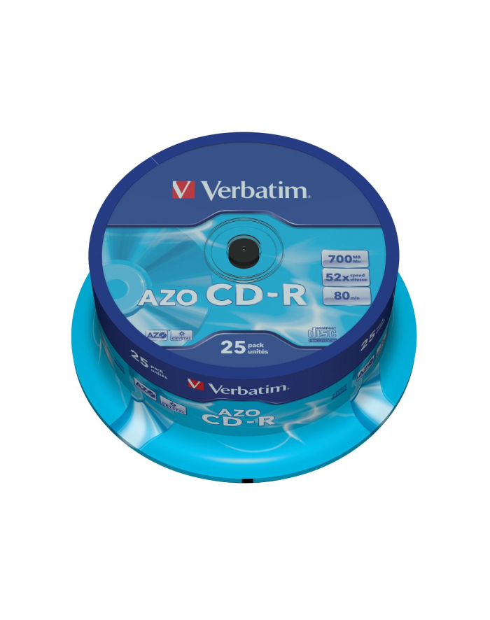 CD-R VERBATIM AZO 700MB 52X CRYSTAL SPINDLE 25SZT główny