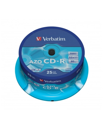 CD-R VERBATIM AZO 700MB 52X CRYSTAL SPINDLE 25SZT
